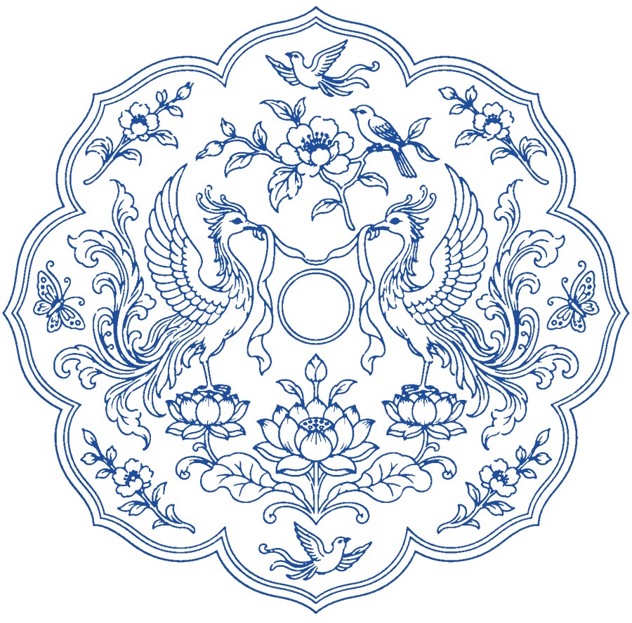B07 双鸾 图样（几何化示意）