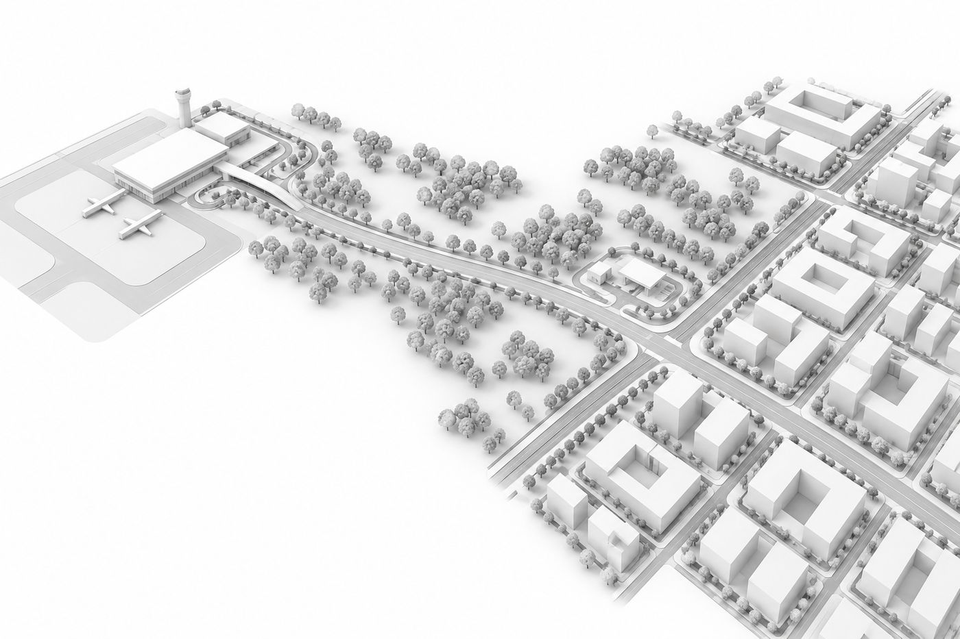 示意：城市门户道路：区域到达与内外衔接的组织意向